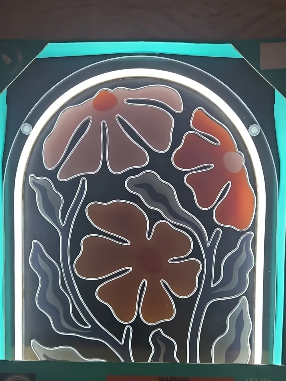 Floral Arch LED Neon Light Wall Decor - Orange & Pink Room Decoration